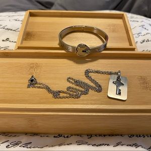Couple’s Stainless Steel bangle/necklace set